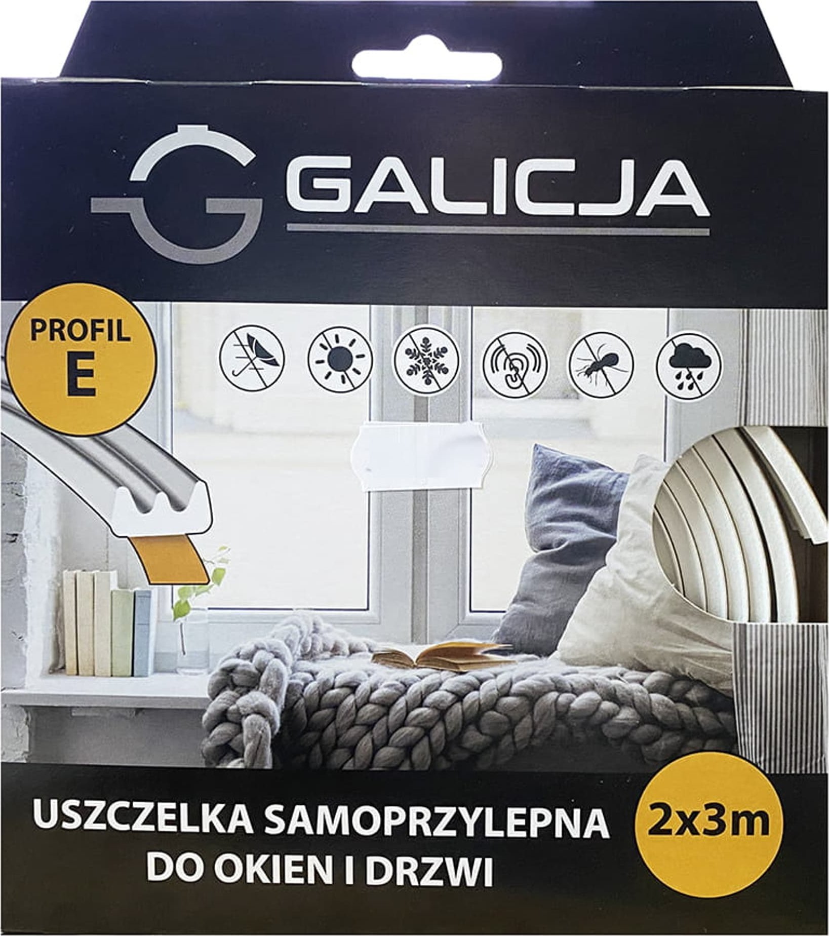 Stalco Uszczelka samoprzylepna do okien i drzwi 2x3m (Profil E)