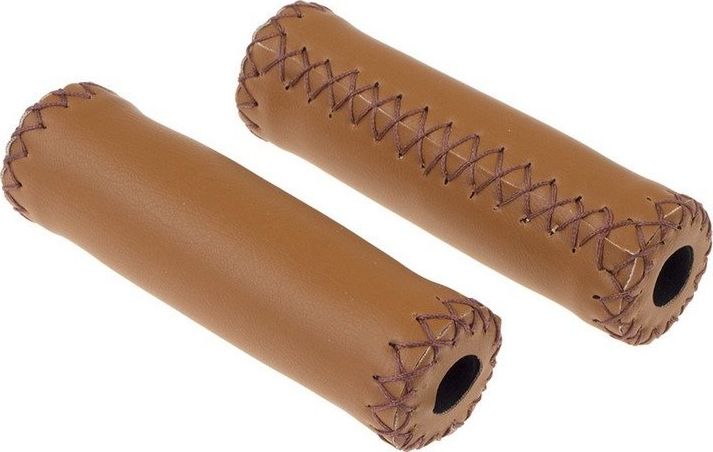 Chwyty kierownicy City gąbka z pokryciem 125mm brązowe para Uniwersalny