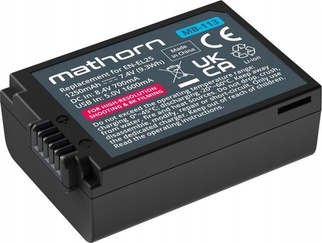 Akumulator Nitecore Bateria Mathorn MB-113 1250mAh USB-C zamiennik EN-EL25