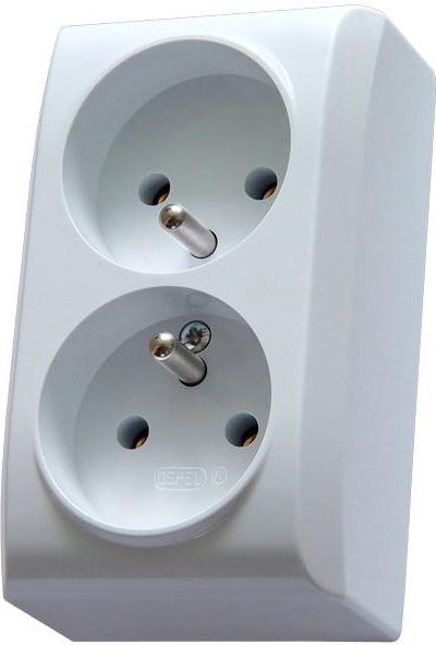 Ospel Gniazdo BIS podwójne natynkowe z uziemieniem IP20 białe (GN-2BZ/00)