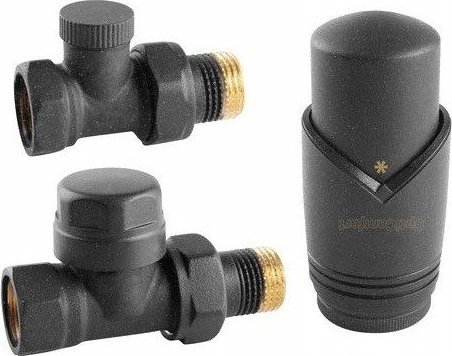 IDMAR Zestaw termostatyczny prosty do grzejników antracyt