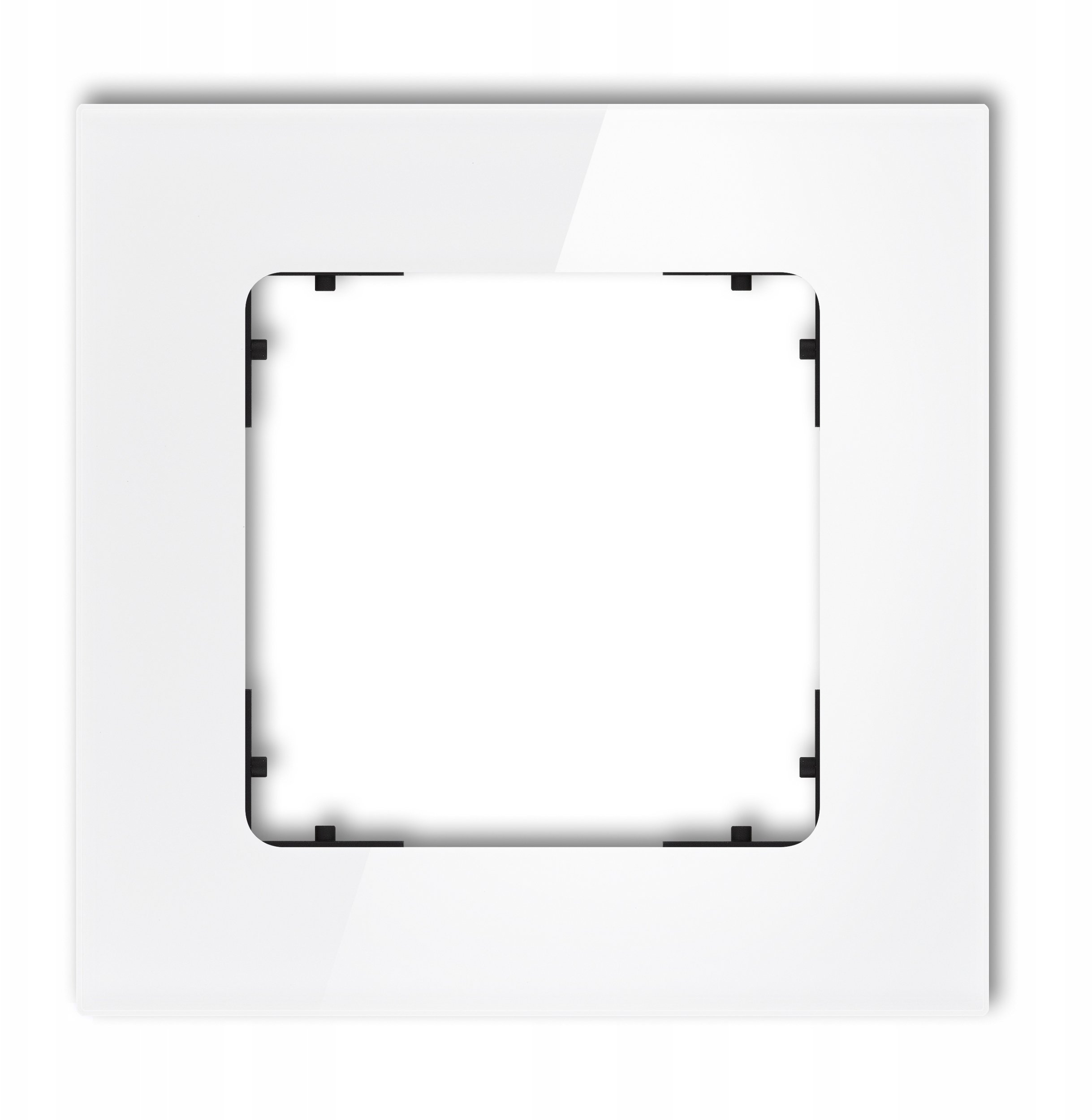 Karlik Ramka uniwersalna pojedyncza kwadratowa - efekt szkła (ramka: biała spód: czarny) 0-12-IRSK-1
