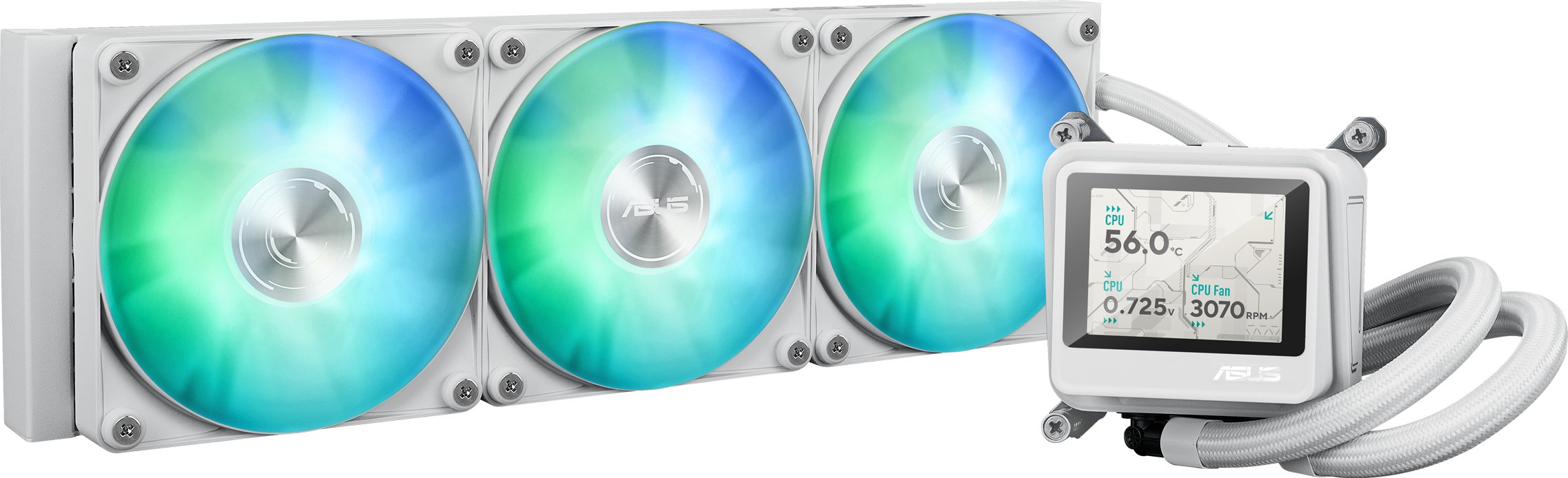 Chłodzenie wodne Asus MAX Gaming LC 360 ARGB LCD White Edition Procesor Chłodnica cieczy all-in-one 12 cm Biały