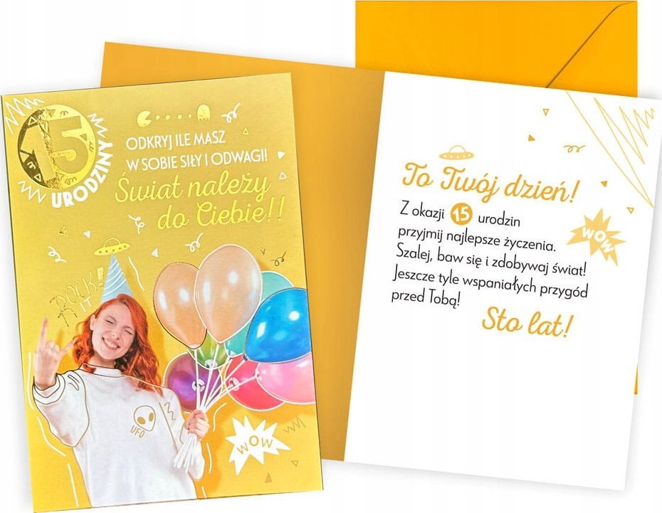 KUKARTKA KARNET V 15 URODZINY DZIEWCZYNA