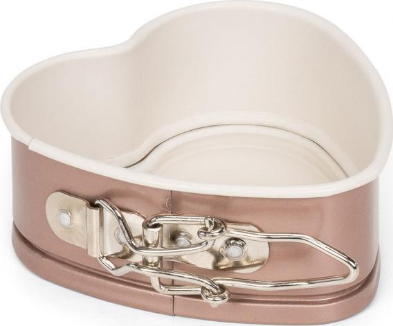 Patisse w kształcie serca Mini 12 cm stal miedź/beż