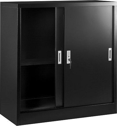 vidaXL Szafka gabinetowa, zamykana na klucz, 85x39x90 cm, czarny