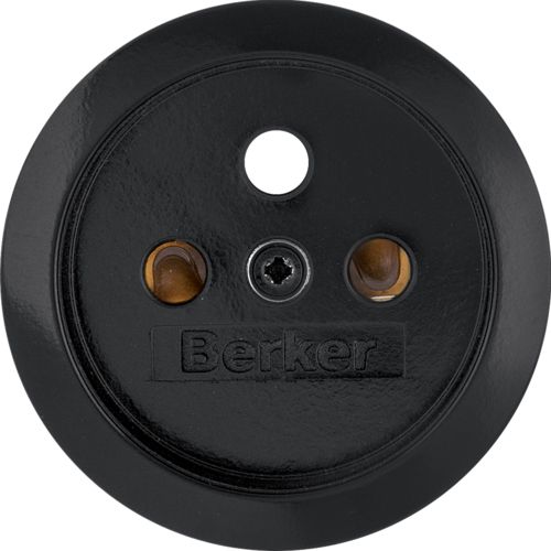 Hager Płytka czołowa gniazda z/u z przesłonami czarny (39657901)