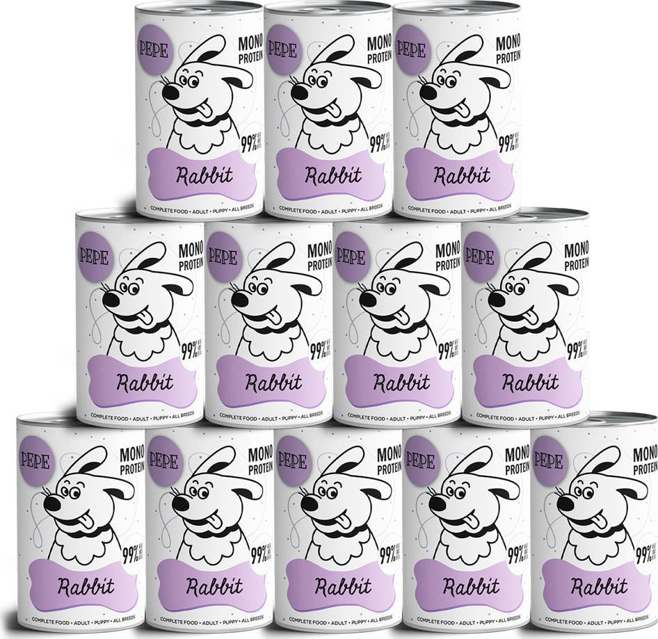Paka Zwierzaka PEPE MONO PROTEIN Rabbit (królik) 12x400g