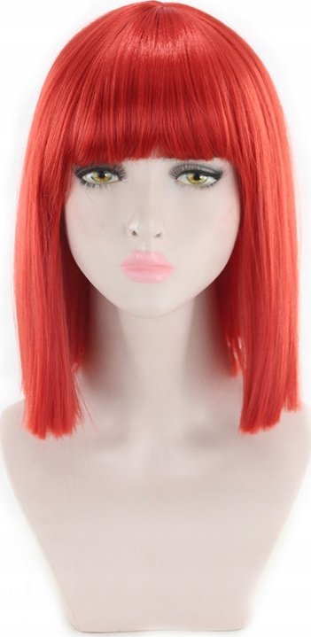 Korbi PERUKA WŁOSY DO RAMION CZERWONE PROSTE Z GRZWYKĄ GRZYWKA W100