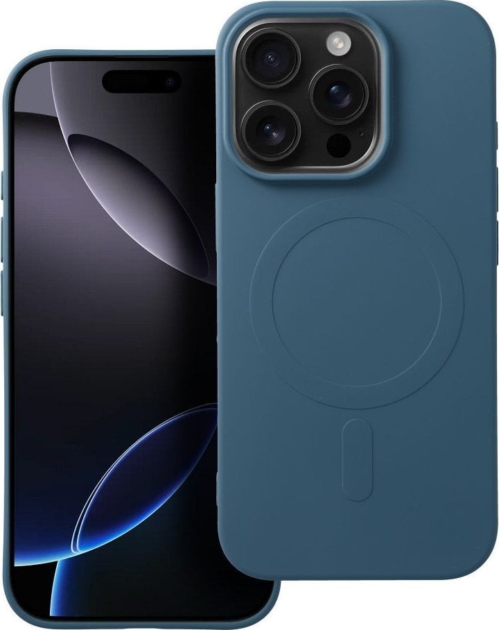 OEM Futerał SILICONE MAG COVER (big hole) kompatybilny z MagSafe do IPHONE 16 Pro niebieski