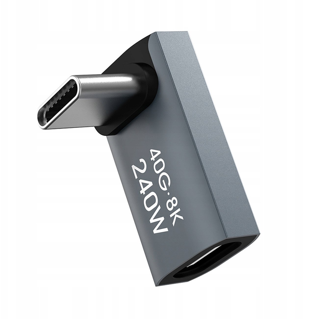 Przejściówka kątowa Wozinsky WPKF-01 USB-C - USB-C 40Gb/s 240W 8K OTG - szara