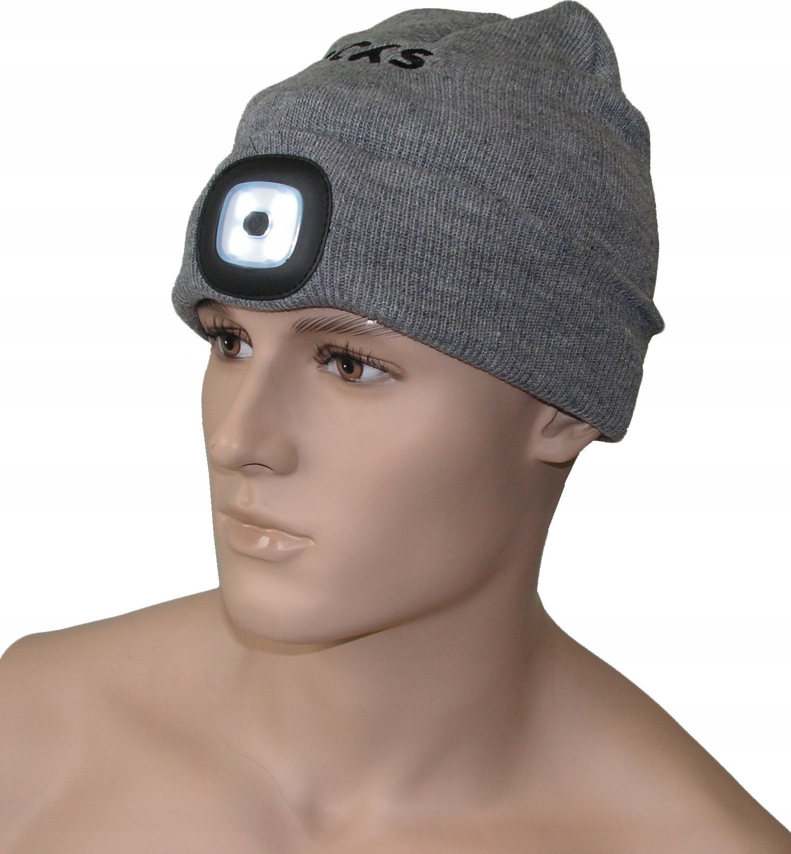 Latarka czołowa Rooks ROOKS CZAPKA SZARA Z LAMPKĄ USB 80LUM OK-03.3016