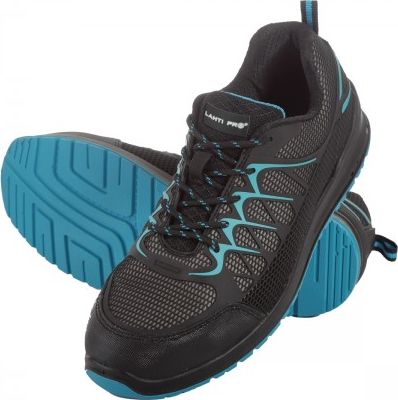 Lahti Pro półbuty KPU dzianina siatkowa, czarno-niebieskie, S1P SRC, "42" (L3042242)