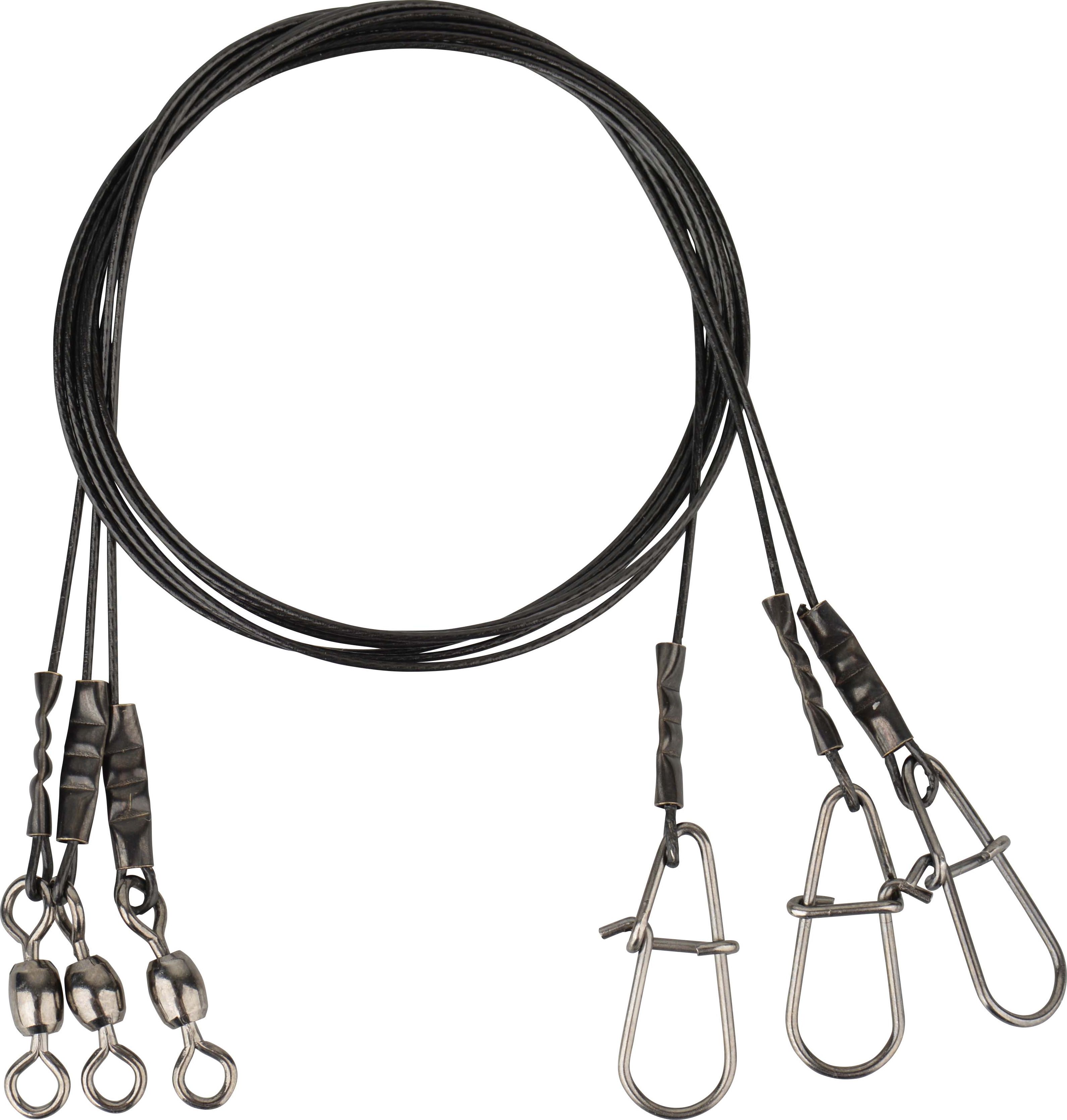 Savage Gear Black7 Trace 50cm 0.60mm 25kg Ball bearing Swivel/Neddle (54865)