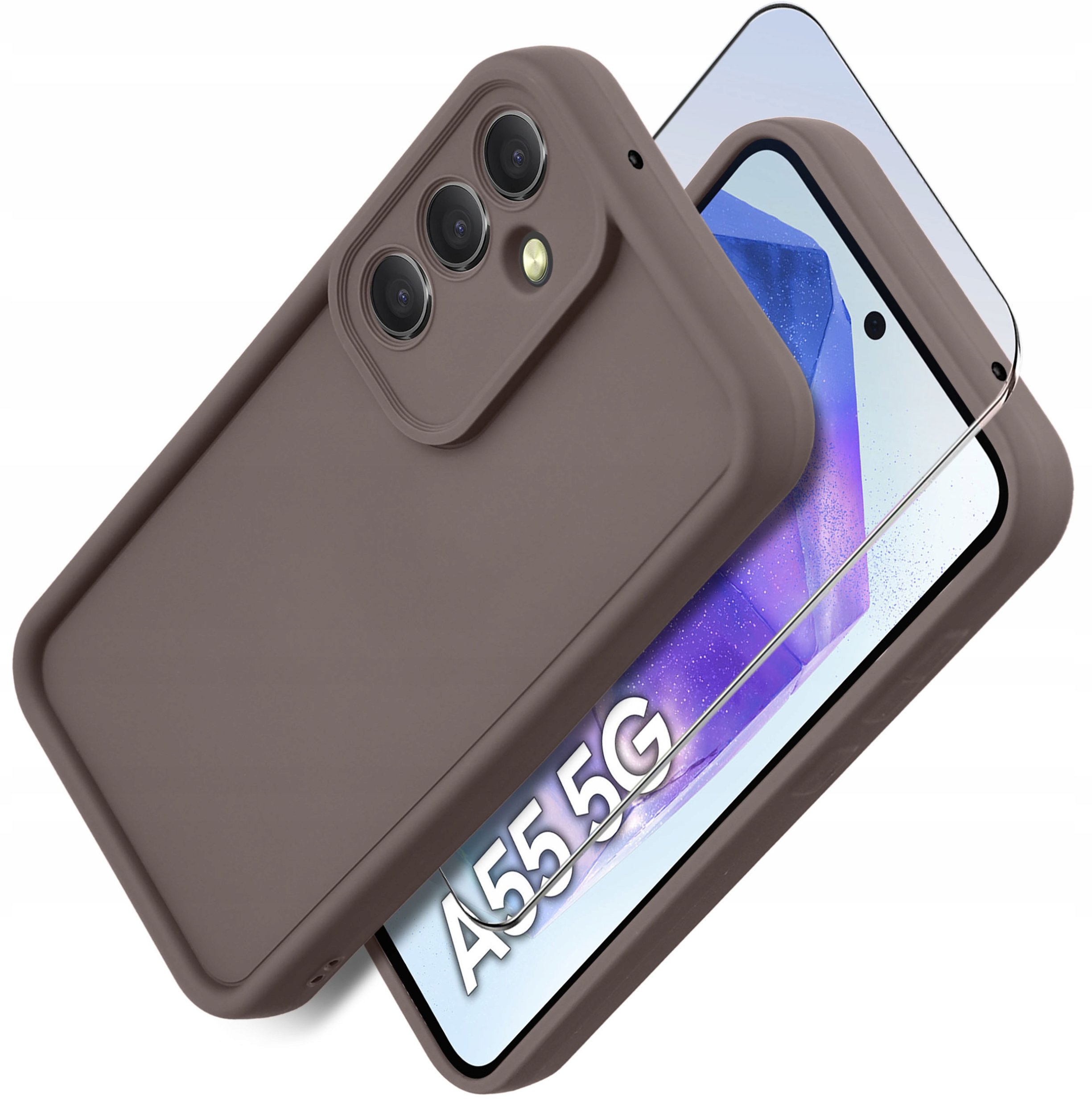 Etui do Samsung A55 5G silikonowe MATOWE + Szkło ochronne na ekran 9H