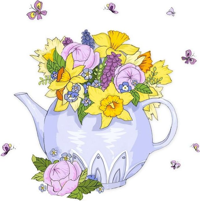 Clear Creation Karnet Swarovski kwadrat Czajnik z kwiatami (CL2706)