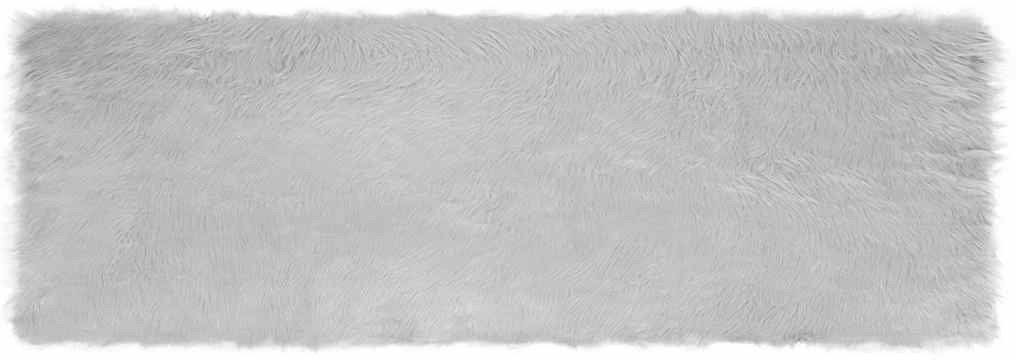 vidaXL Sztuczny szary dywan owczy Poliester 80 x 250 cm
