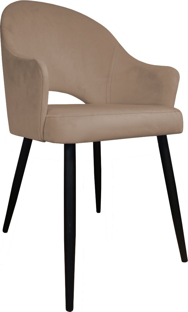 Atos Krzesło JENISEJ VELVET beżowe na czarnych nogach do salonu ATOS