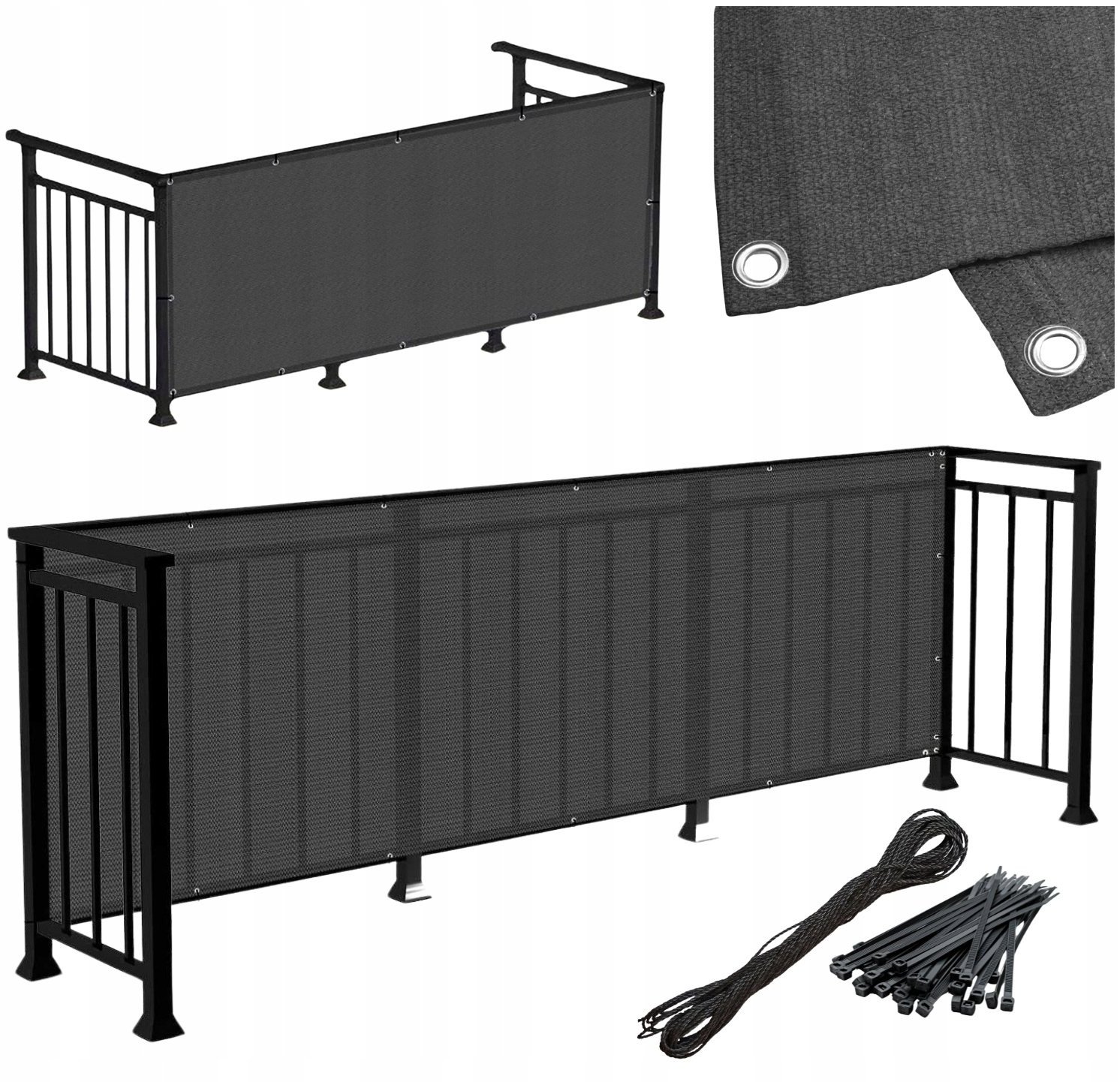 OSŁONA NA BALKON TARAS 95% LINAREM SIATKISIECI MATA BALKONOWA W ROLCE 1m x 4m