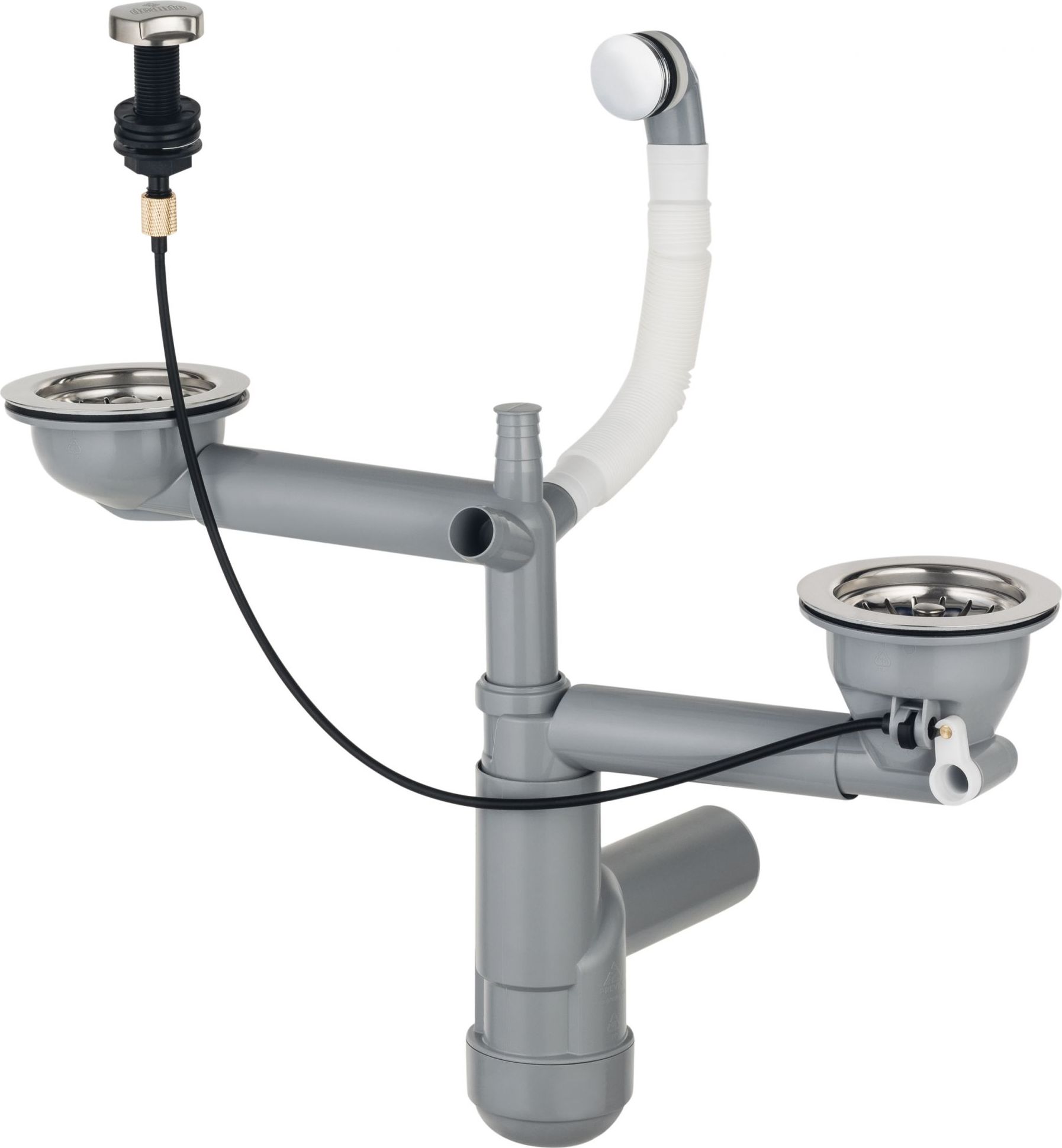 Syfon Deante Spust z korkiem automatycznym podwójny 3,5" (ZXY_9918)