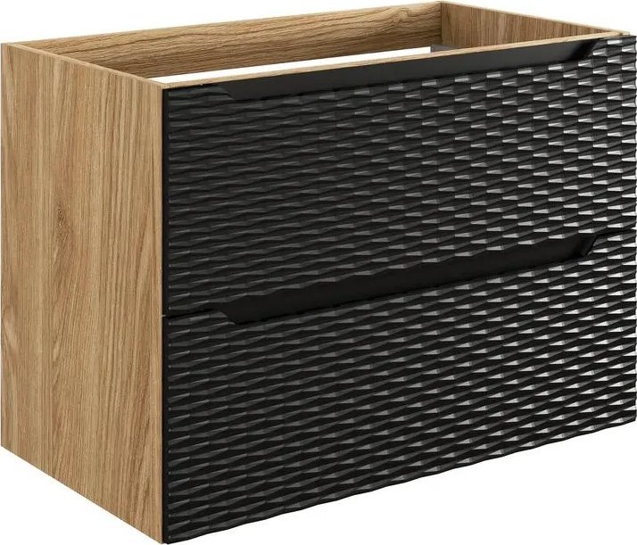 Comad Szafka pod umywalkę OCEAN BLACK 82-80-2S 80cm dąb olejowany/czarna COMAD