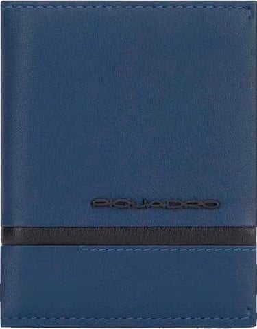 Piquadro Piquadro, Obidos, Leather, Wallet, Coin Holder, Blue, For Men For Men