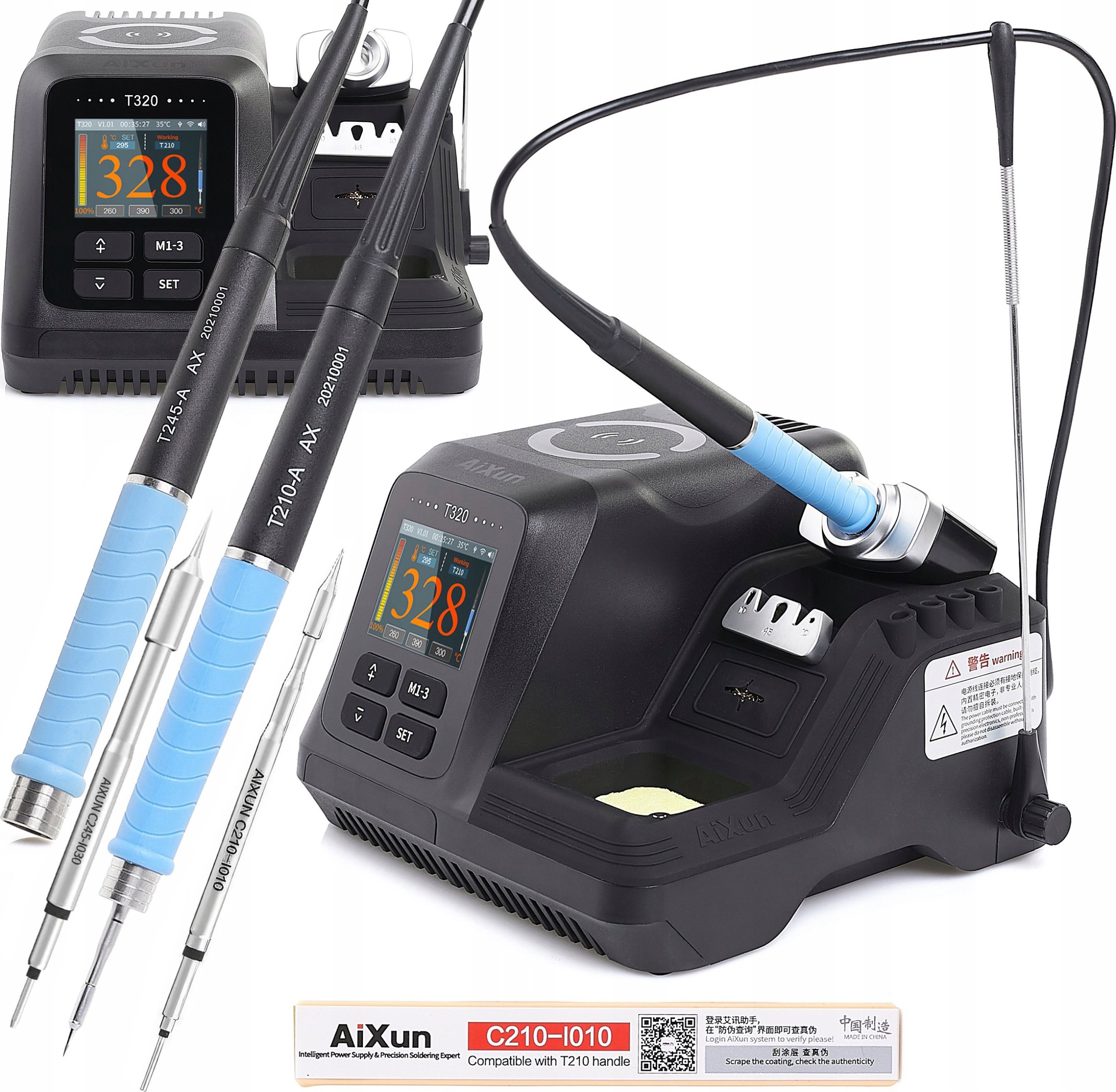 Precyzyjna Stacja Lutownicza Aixun T320 200W Kolba Grot C210 C245 Techrebal