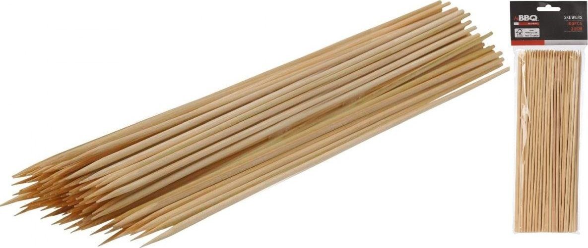 BBQ SZPIKULEC DO SZASZŁYKÓW DŁ 30CM 100SZT BAMBUS