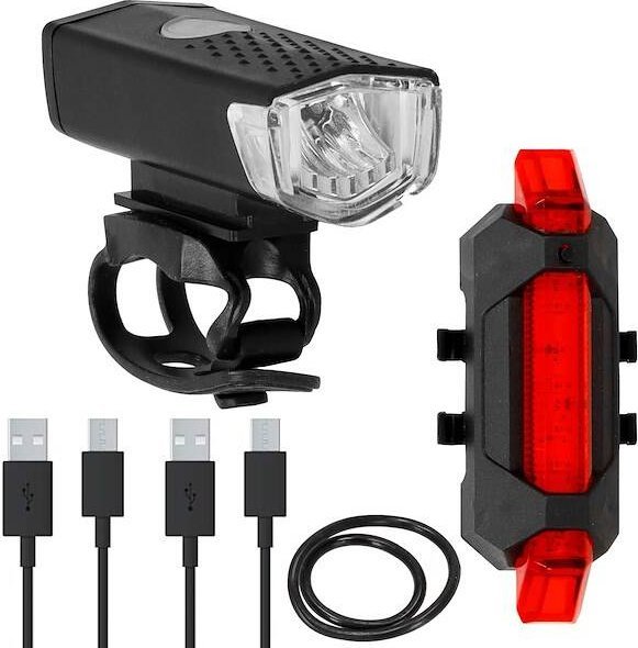 Springos Zestaw lampek rowerowych na przód i tył 2 szt. na USB UNIWERSALNY