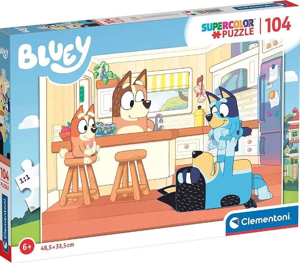 Clementoni CLE puzzle 104 maxi SuperKolor Bluey 27169