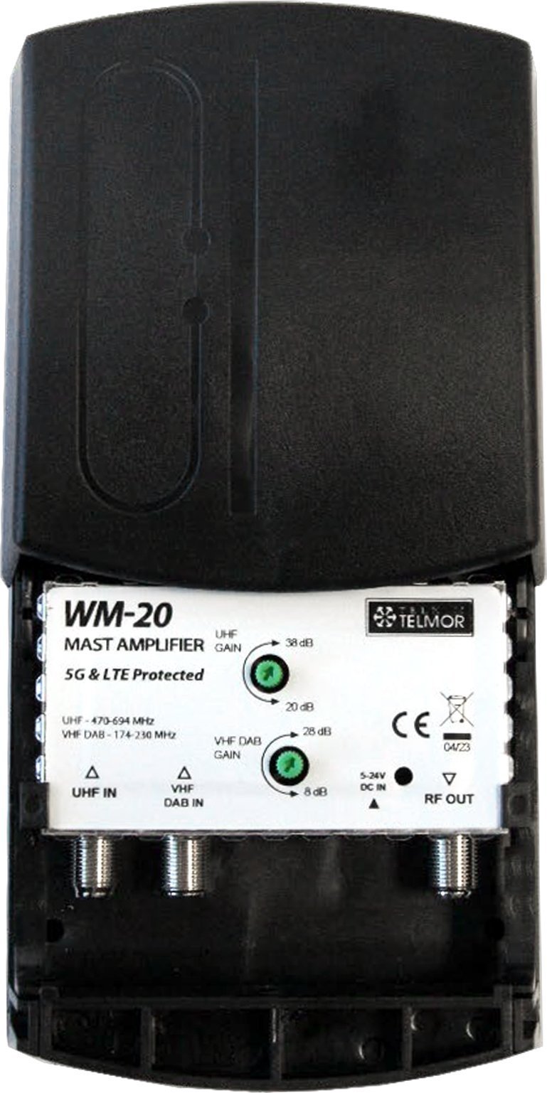 Telkom-Telmor Wzmacniacz masztowy WM-20 UHF VHF DVB-T2 5G PROTECTED Telkom Telmor