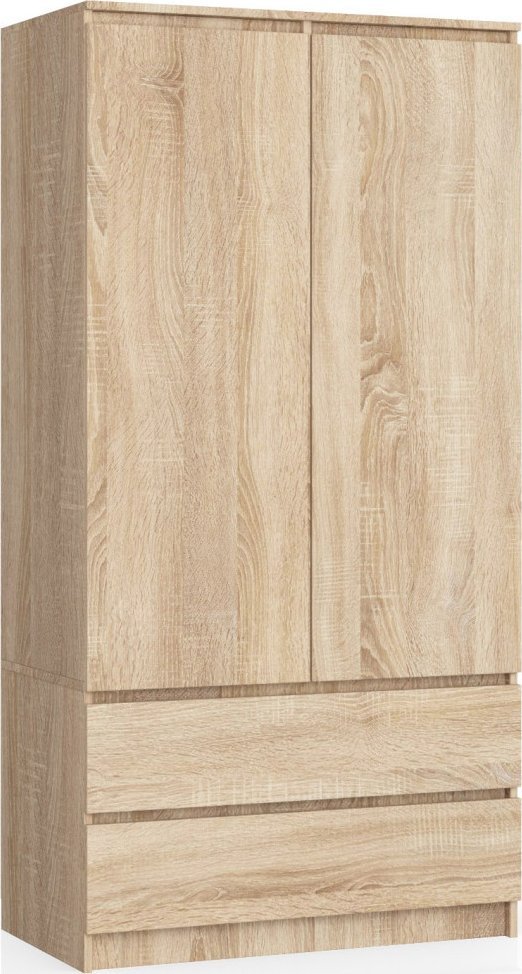 Fabryka Mebli Akord SZAFA S 90 cm 2 DRZWI 2 SZUFLADY SONOMA
