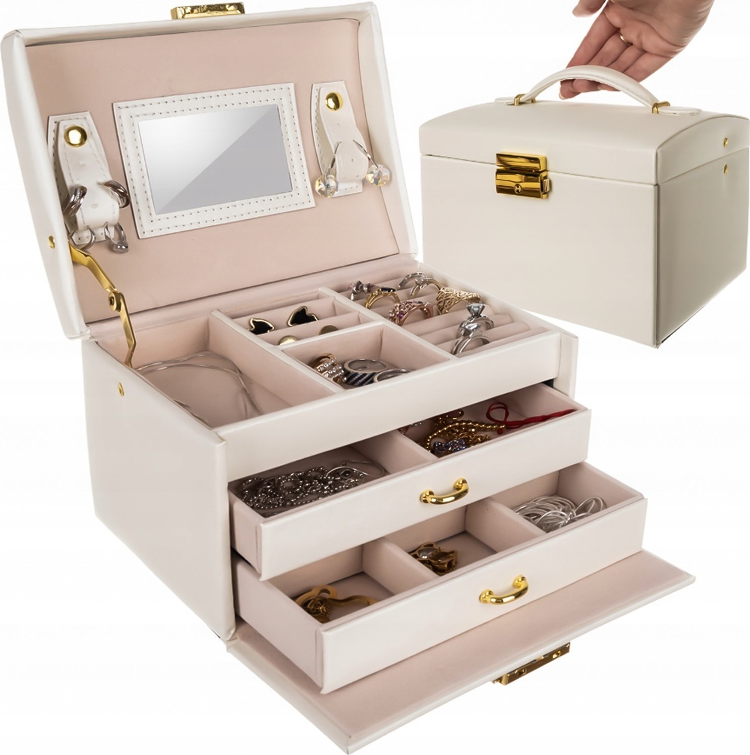 SZKATUŁKA NA BIŻUTERIĘ BIAŁA SB01-W