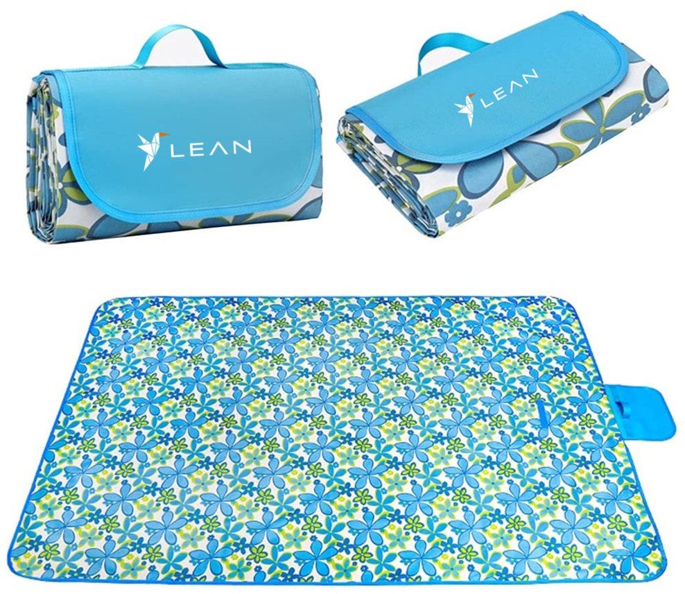 Koc Piknikowy Plażowy Składany W Kwiaty LEAN 150 x 200cm