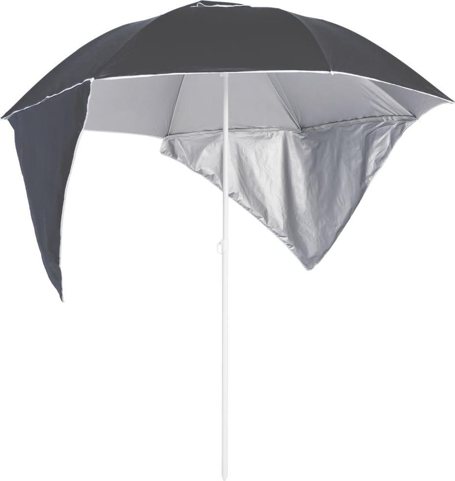 vidaXL vidaXL Parasol plażowy ze ściankami bocznymi, antracytowy, 215 cm