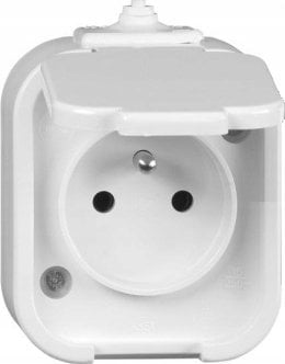 Timex BURSZTYN Gniazdo hermetyczne pojedyncze z/u IP44 z klapką białe GNt-16B