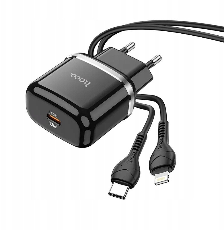 Hoco N24 Mobile phone charger Type-C QC3.0 20W + Lightning cable 1m