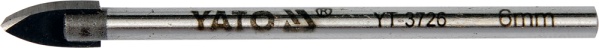 Wiertło Yato do szkła i glazury płytka z węglika walcowe 6mm (YT-3726)