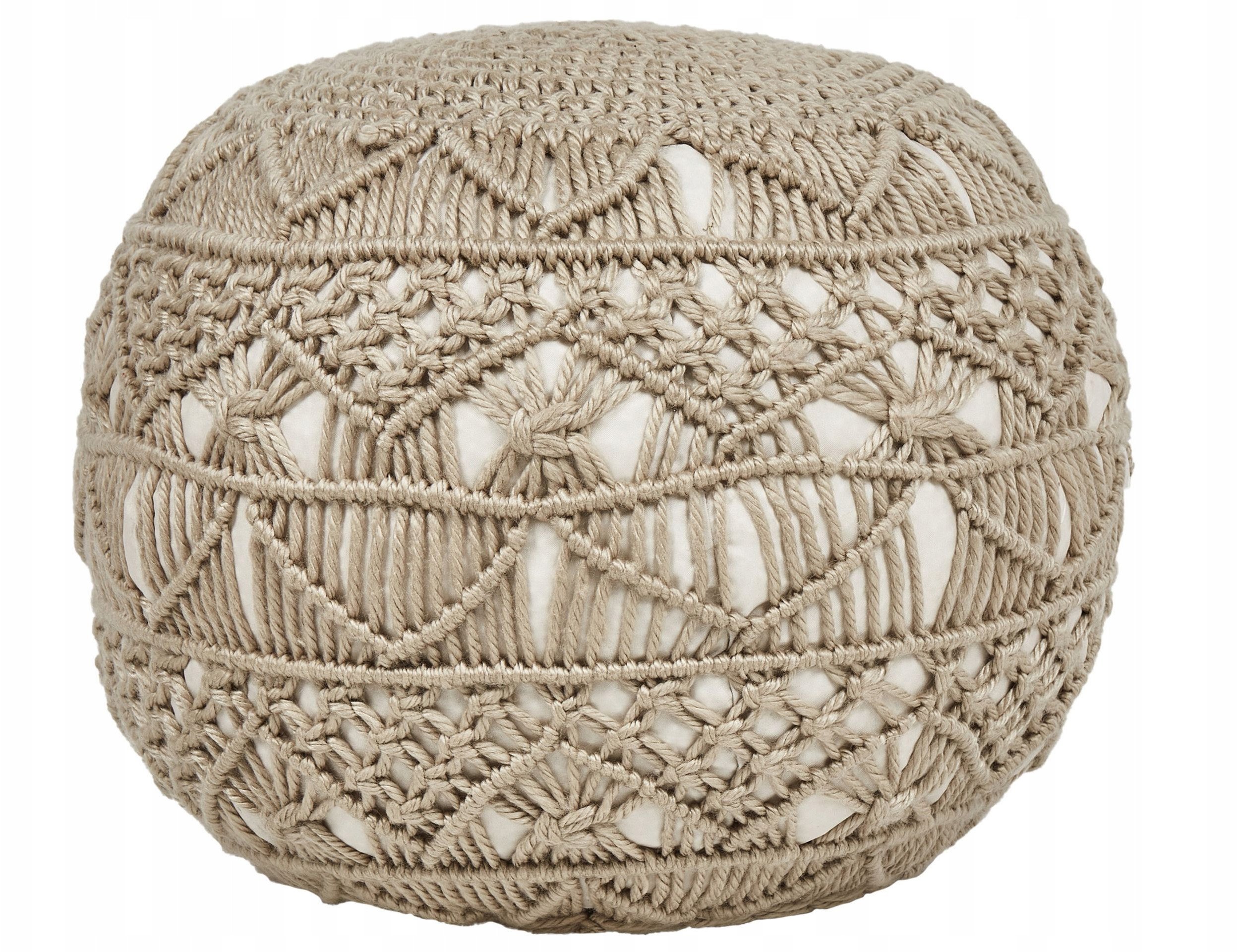 Beliani Puf ogrodowy ⌀ 50 beżowy AADHI