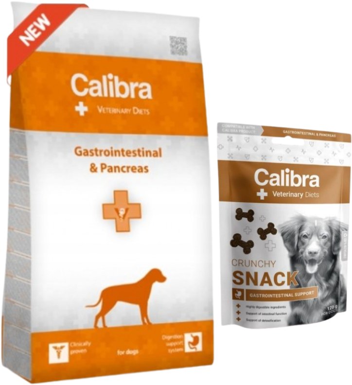 Calibra Veterinary Diets Dog Gastro and Pancreas 2kg + Calibra VD Gastrointestinal Crunchy Snack 120g