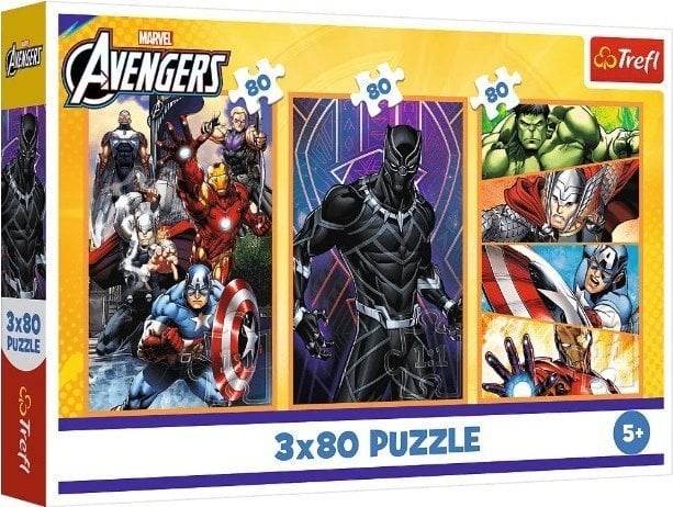 Trefl Puzzle Marvel Dni pełne akcji 3x80 elementów