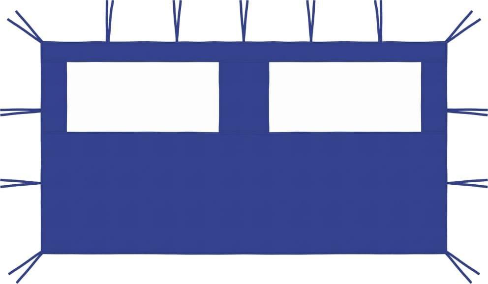 vidaXL Ścianka z oknami do altany, 4x2 m, niebieska