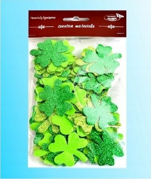 Titanum Koniczyny brokatowe tonacja zielona 44szt