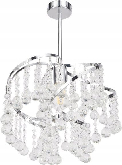 Lampa wisząca KRIS Krislamp Lisa KR 372-1L lampa wisząca zwis 1x40W E27 51CM chrom / przezroczysta