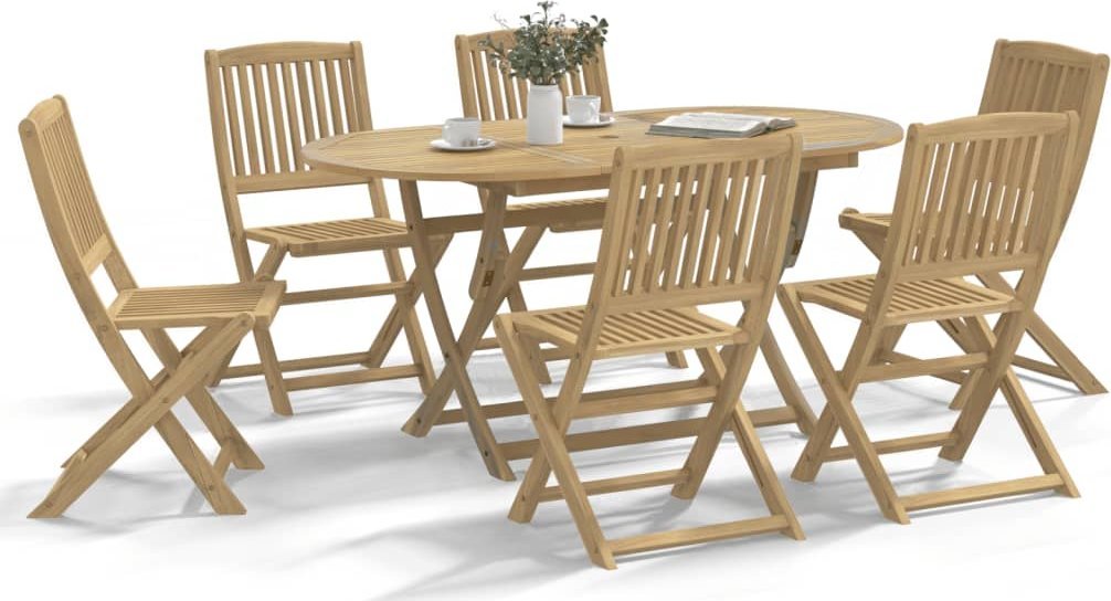 vidaXL 7-cz. zestaw mebli ogrodowych, lite drewno akacjowe
