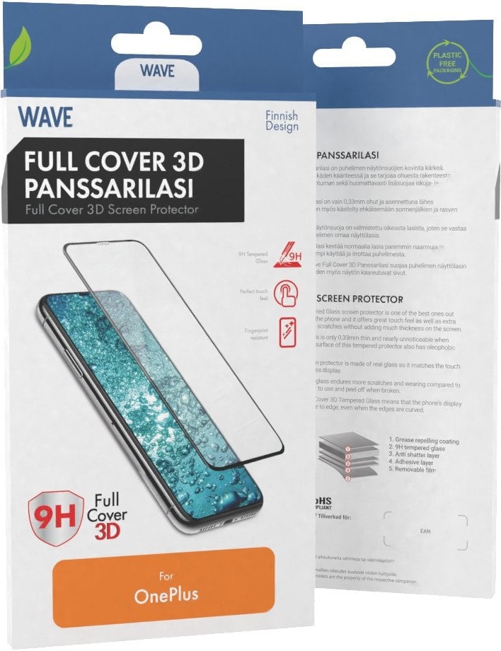 Wave Full Cover 3D tempered glass, OnePlus 12, black frame