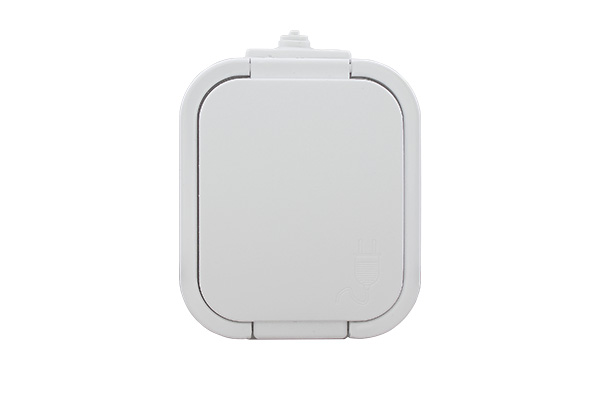 Abex Gniazdo wtyczkowe pojedyncze natynkowe 2P+Z bryzgoodporne z klapką IP44 białe- NT-16B2