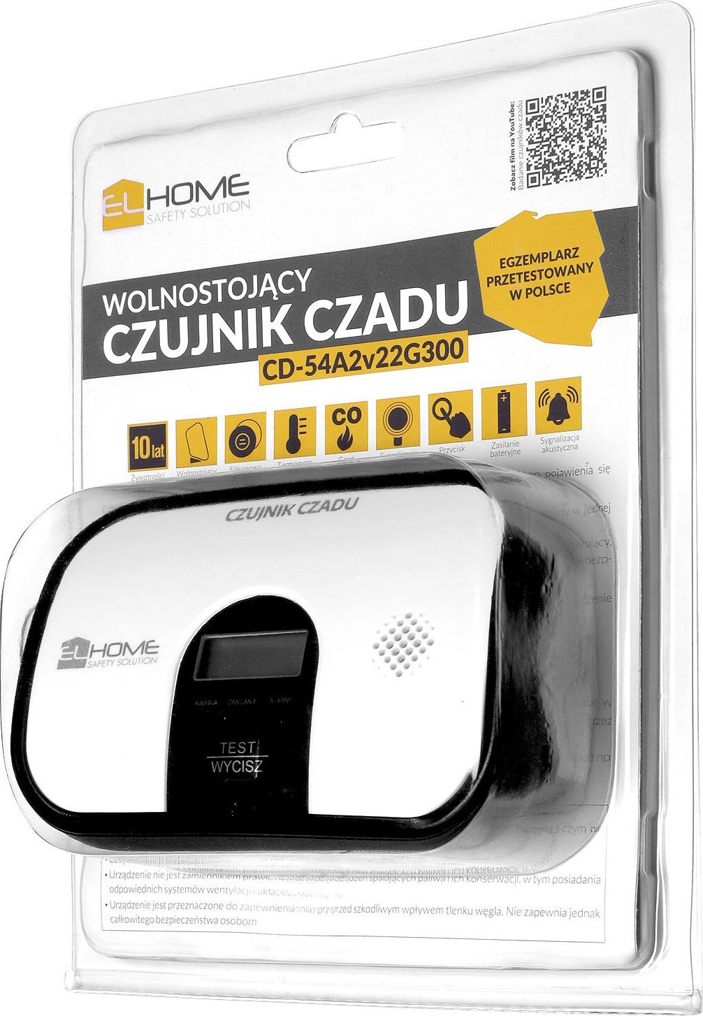 Eura Czujnik czadu ''EL HOME'' CD-54A2v22G300 - wolnostojący