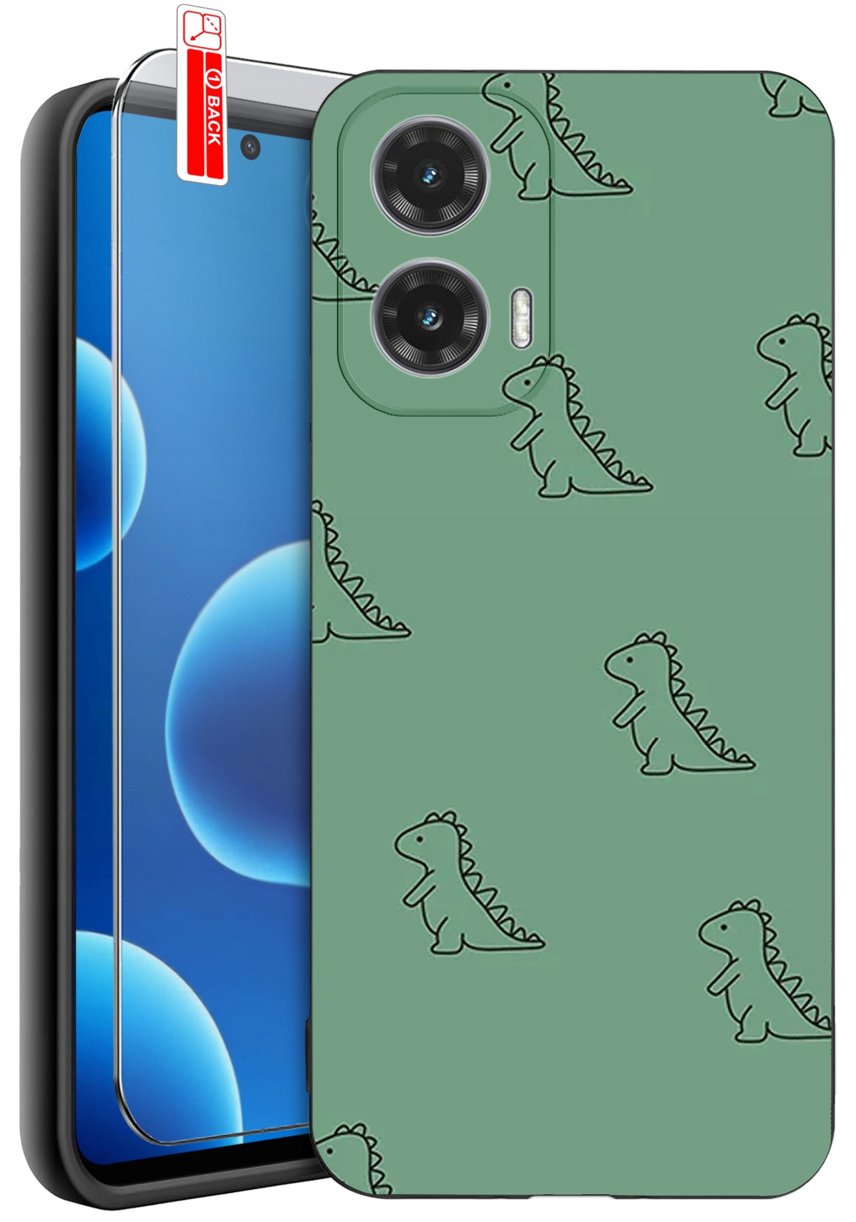 ETUI do Motorola Moto G45 5G | WZORY | SILIKONOWE MATT CASE + SZKŁO 9H