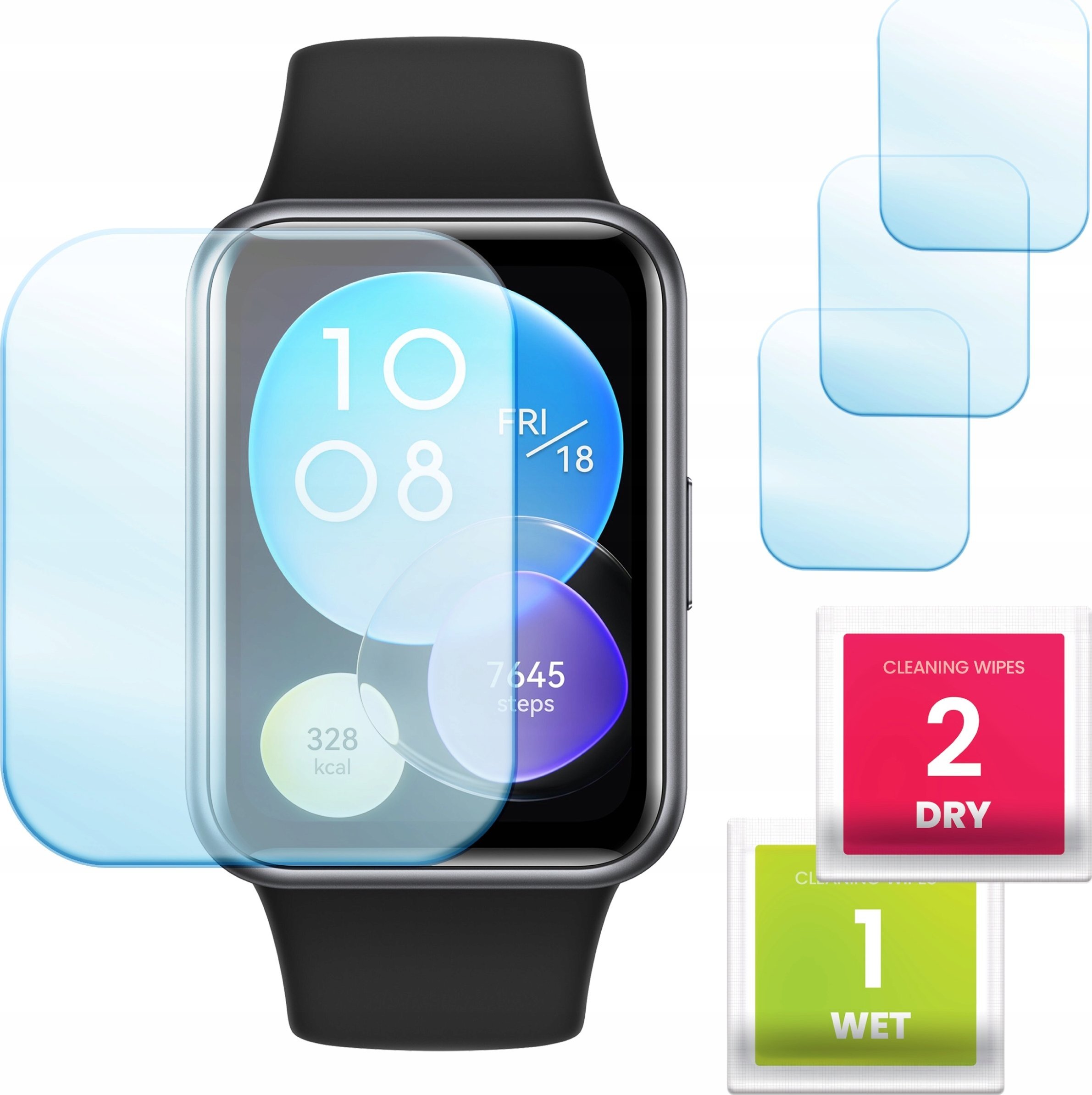 Hello Case 3-PAK Szkło Hybrydowe do Huawei Watch Fit 2 (Szybka, Szkiełko, Ochronne)